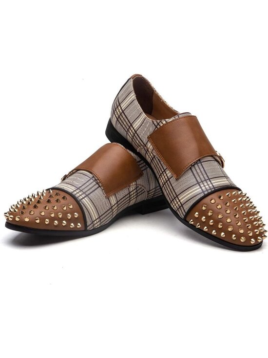 JITAI Men\'s Brown05 Elegant Rubber & Leather Penny Loafers Casual Formal Shoes main image 4